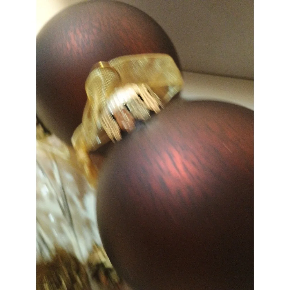 Pair Of Frontgate Maroon Round Glass Ornaments Matte Holiday‎ Decor 4 Inch